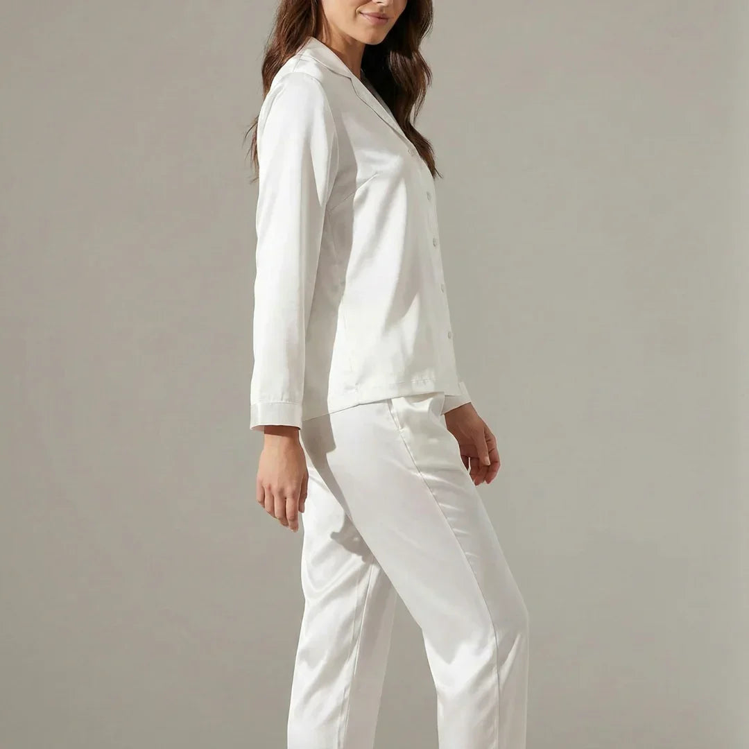 Natural Silk Pajamas – "Ethereal White"