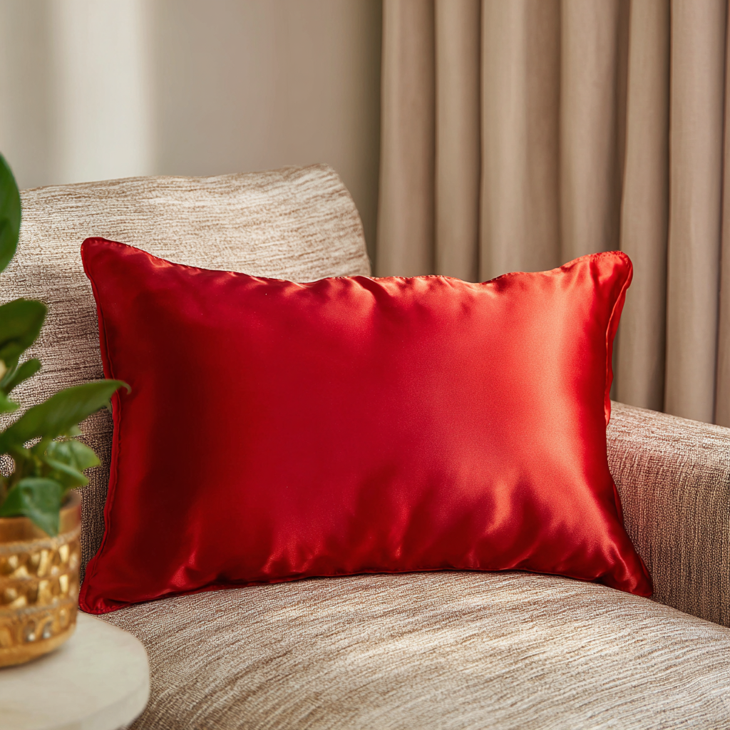 Silk Pillowcase "Elegant Red" 50x70 cm