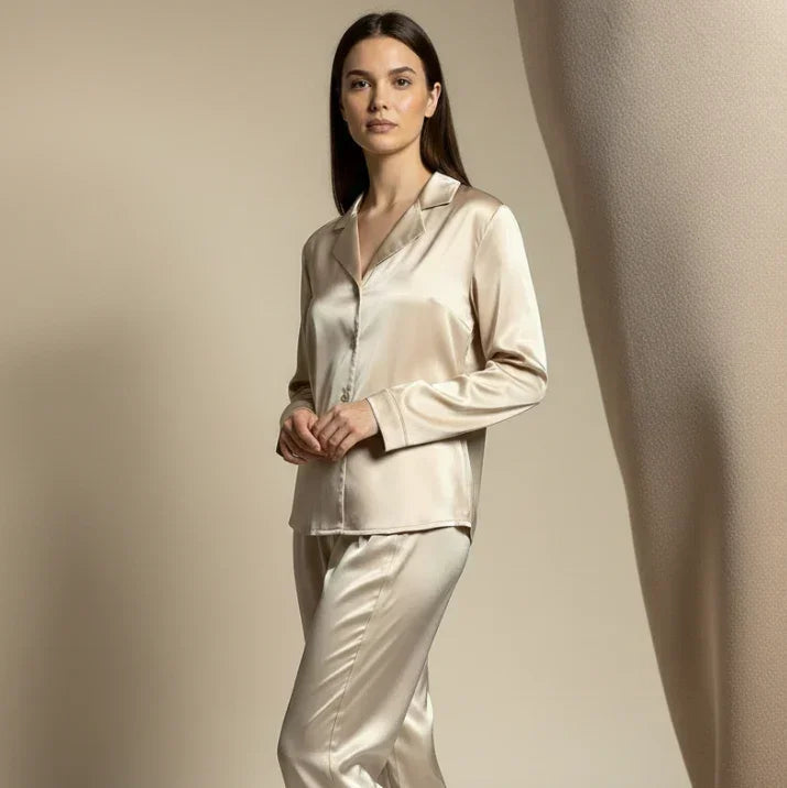 Natural Silk Pajamas – "Champagne"