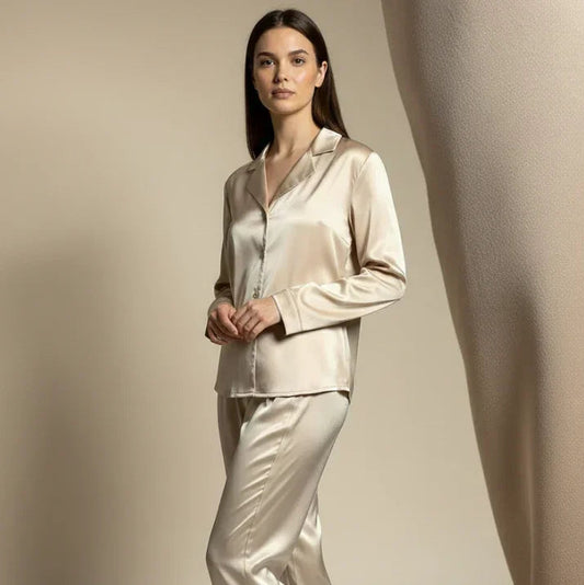 Natural Silk Pajamas – "Champagne"