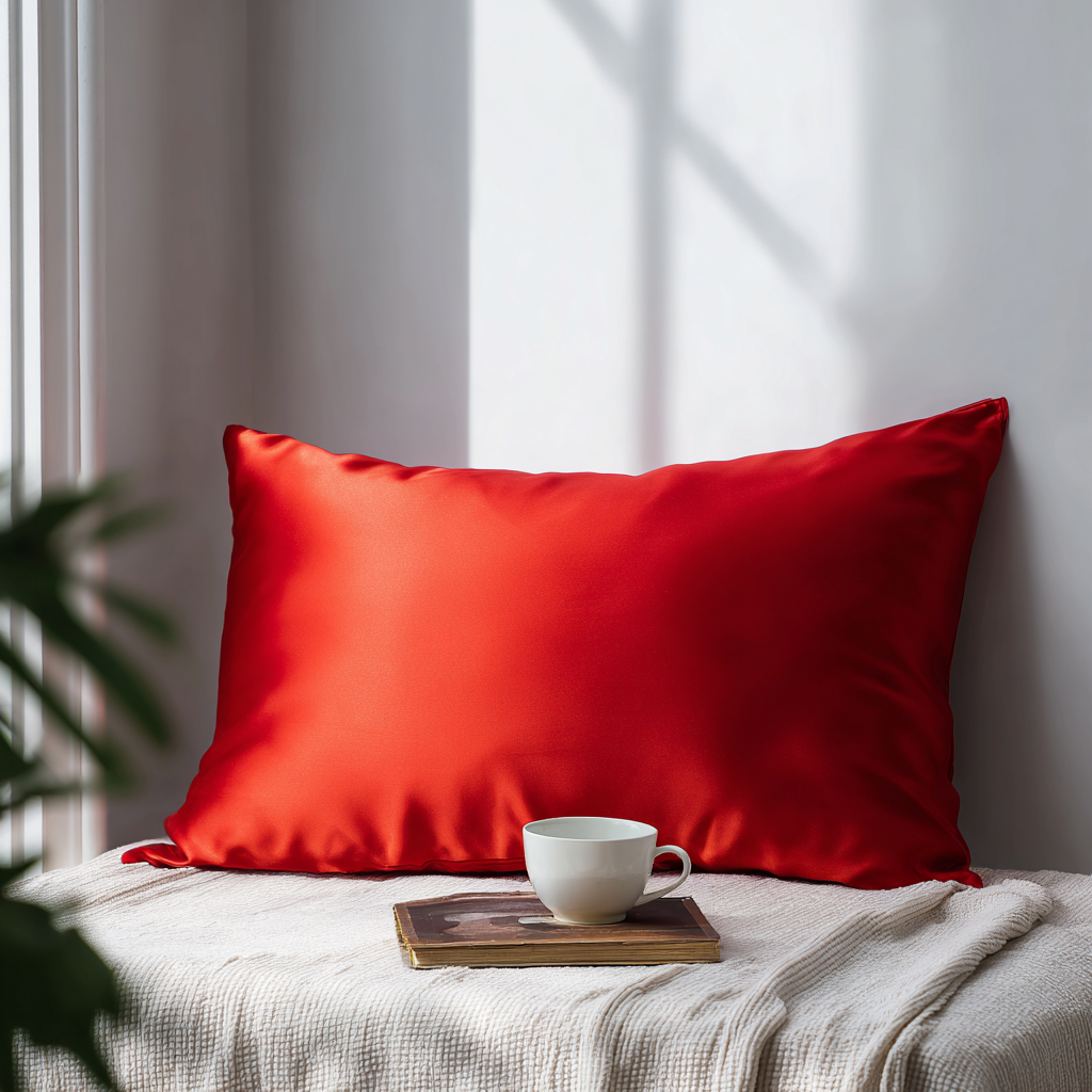 Silk Pillowcase "Elegant Red" 50x70 cm