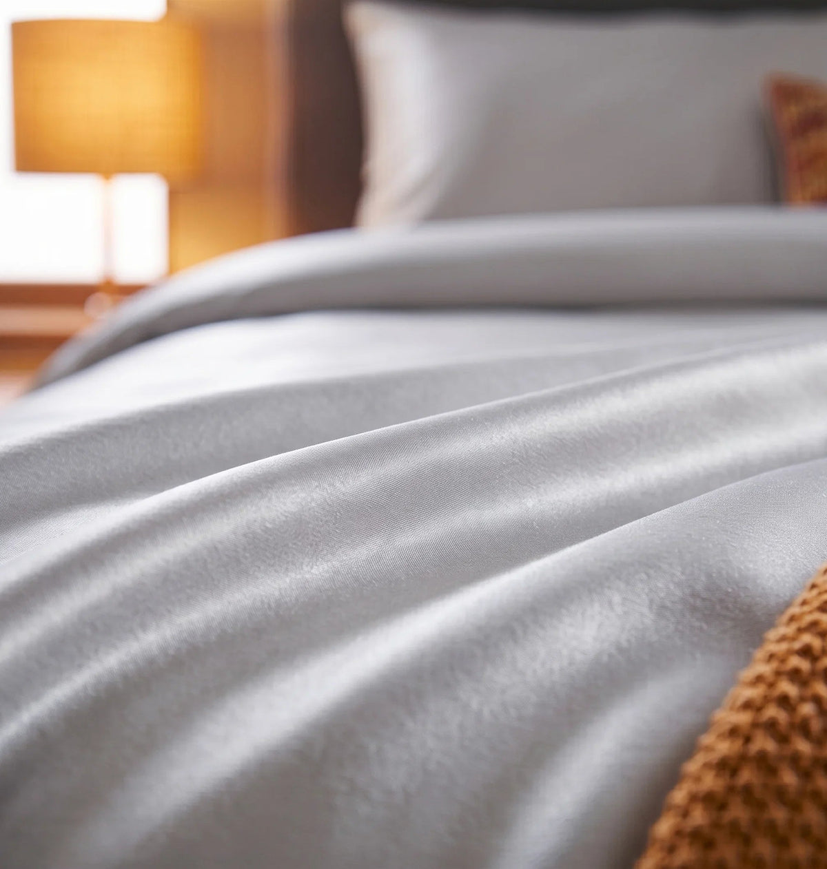 Silk Duvet Cover – "Delicate Grey"