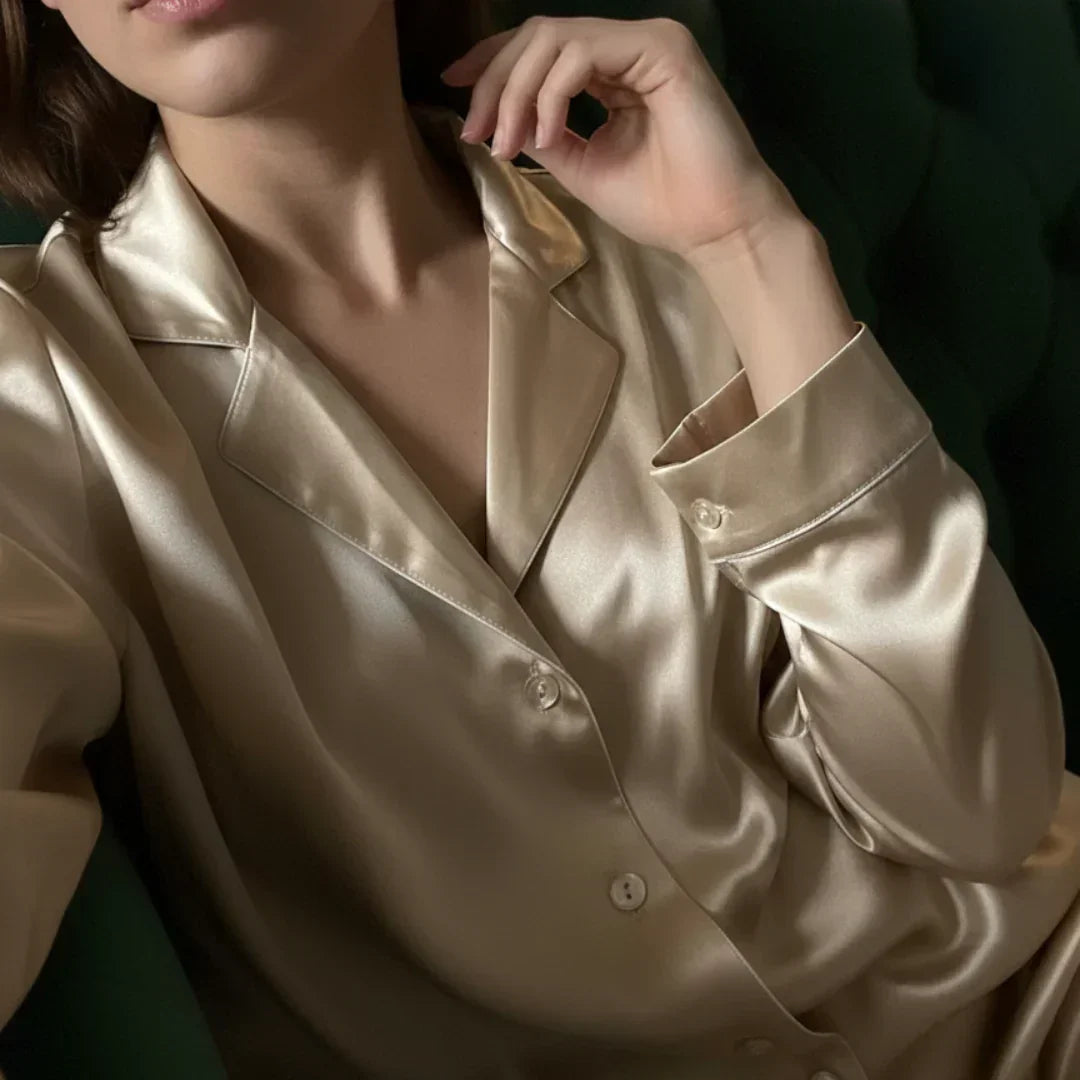 Natural Silk Pajamas – "Champagne"